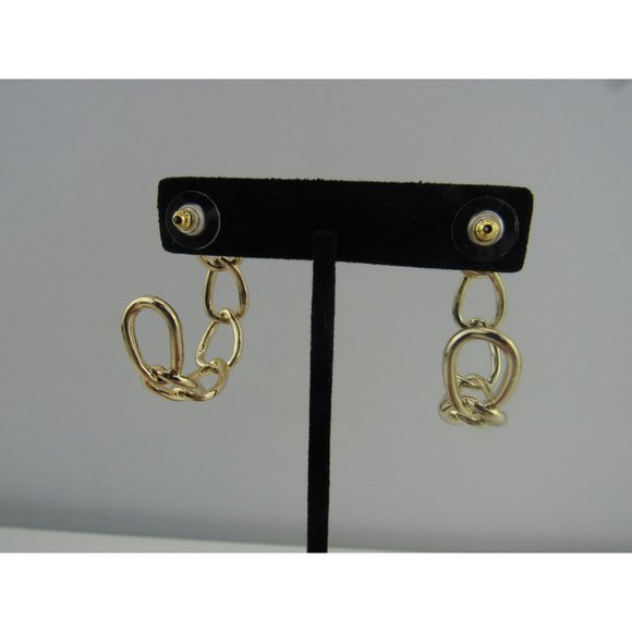 NWT EXPRESS CHAIN LINK OPEN HOOP EARRINGS - Picture 7 of 9